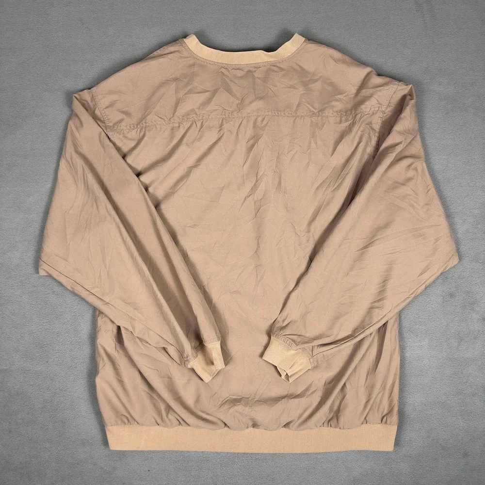 Vintage 90s Woolrich Mens L Tan Khaki Windbreaker Pullover V-Neck Anorak